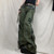 Women's Pants Gothic Punk Baggy Vintage Kawaii Trousers Bandage Low Waist Cargo Pants Grunge Green Zipper Jeans Korea Sweatpants