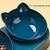 Pet Bowls With Water Feeder, 3 In 1 Ear Design Tilted Cat Water And Food Bowl Set With Gravity Water Bottle For Neck Protection