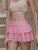Women's Mini Skirt Low Waist Solid Color Ruffle Hem Skirt Lingerie Sexy Hot Skirts Summer