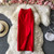 Faion High Waist  Color Midi Skirt Slimming Elastic Slit One Step OL Busin Bodycon Skirt Young Women Commute Sle