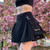 Black Skirt Harajuku Punk Gothic Black High Waist Black Women Sexy Patchwork Bandage Mini Skirt Female Streetwear