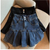 High-Waisted Denim Skirt Women's New Pleated Retro Blue Skinny A-line Flanged Wrap Hip Skirt