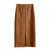 CM.YAYA Women High Waist PU Leather Vintage Straight Split Skirt 2025 Winter Street Pockets Basic Club Party Long Midi Skirts