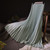 Womens Chic Pleated Swing Long Skirt with Liner Korean Fashion Kawaii Elastic High Waist OL Chiffon Shirring Mermaid Skirts K77