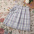 Zoki Jk Women Plaid Skirt Summer High Waist Adjust Button Girls Pleated Skirt Japan Student Cute Blue Bow School Mini Skirts