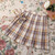 Zoki Jk Women Plaid Skirt Summer High Waist Adjust Button Girls Pleated Skirt Japan Student Cute Blue Bow School Mini Skirts
