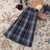 Zoki Jk Women Plaid Skirt Summer High Waist Adjust Button Girls Pleated Skirt Japan Student Cute Blue Bow School Mini Skirts