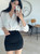 WOMENGAGA  Fashion Mini Skirts Korea 2024 Autumn/Winter New High Waist Tight Simple Solid Color Hip Wrapped Short Skirts 3JAB