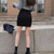 Xpqbb Black Gray Women's Mini Skirt Korean Fashion High Waist OL Office Package Hip Skirts Ladies Solid Simple Pencil Skirt