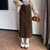 Vintage High Waist Winter Long Skirts For Women Elegant Office Wear Solid Corduroy Pencil Skirt With Belt Wrap Falads Largas