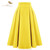 SISHION 2025 Summer Solid Color Black Red Yellow Green Skirts for Women SS0037 Elastic Waist Pleated Long Midi Skirts Clothes