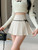 American Retro Spicy Bow Corduroy Pleated Skirt Woman Autumn Winter College Style Sweet Mini Skirts Female