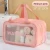 Dry-wet separation double transparent PU makeup bag portable washing bag cosmetic storage bag travel fitness swimming essentials