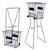 Portable Easy-to-Set-Up Wheeled Iron No-Bending Ball Picker for Tennis and Pickleball Storage Cart