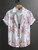 Men Street Fashion Summer Daily Shirt Hawaiian Cartoon Print Casual Loose Shirts Short Sleeve Beach Loose Tops
