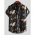 Hawaiian Beach Men's Short Sleeve Shirt with Plant Print Pattern Boy's Short Sleeve Lapel Casual Shirt Fashionable Tops