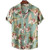 Hawaiian Beach Men's Short Sleeve Shirt with Plant Print Pattern Boy's Short Sleeve Lapel Casual Shirt Fashionable Tops