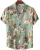 Hawaiian Beach Men's Short Sleeve Shirt with Plant Print Pattern Boy's Short Sleeve Lapel Casual Shirt Fashionable Tops