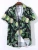 Hawaiian Beach Men's Short Sleeve Shirt with Plant Print Pattern Boy's Short Sleeve Lapel Casual Shirt Fashionable Tops
