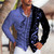 Men's Long Sleeves Shirt with Musical Instrument Symbol Pattern Printed Collar,Fashion Casual Cardigan, Street Casual Shirt