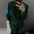 Mens Shirt Reflective Shiny Shoulder Pad Shirt Fashion Personality Temperament Performance Costume Top Men'S Clothing Spring New