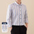 Men's 100% Cotton Striped Checkered Long Sleeve Oxford Shirt Front Patch Chest Pocket Button-down Plaid Versatile Casual Shirts