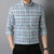 Men's 100% Cotton Striped Checkered Long Sleeve Oxford Shirt Front Patch Chest Pocket Button-down Plaid Versatile Casual Shirts