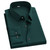 Men's Solid Green Shirt Long Sleeve Slim Fit with Black Buttons Wrinkle-Free Stretch Fabric for Business Wedding & Daily Wear