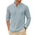 Fashion Mens Linen Shirts Luxury Henley Casual T-Shirts Long Sleeve Cotton T-Shirts Beach Hawaiian Summer Shirt for Men Gym Man