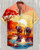New Retro Men's Ethnic Elephant Pattern Print Lapel Shirt, Fashion Casual Short Sleeve Linen Neuheiten In Oberteile Und T-shirts