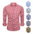 Men's long-sleeved shirt, plaid long-sleeved shirt, business casual slim-fit collared shirt, multiple colors available.