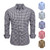 Men's long-sleeved shirt, plaid long-sleeved shirt, business casual slim-fit collared shirt, multiple colors available.