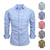 Men's long-sleeved shirt, plaid long-sleeved shirt, business casual slim-fit collared shirt, multiple colors available.