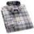 100% Cotton Men's Trendy Plaid Shirt With Chest Pocket, Casual Lapel Button Up Long Sleeve Thick Shirt For Autumn Winter Outdoor