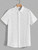 Men's regular slim fit solid color short sleeved shirt with button down casual hollow top, suitable for summer fashion daily wea