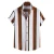 Hawaiian Shirt Harajuku Stripe Print Loose Fashion Casual Short Sleeve Men's Button Aloha Beach Summer Shirts For Men Clothing