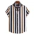 Hawaiian Shirt Harajuku Stripe Print Loose Fashion Casual Short Sleeve Men's Button Aloha Beach Summer Shirts For Men Clothing