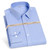 Men's Long Sleeve Solid/Stripe Dress Shirt Non-Iron Formal Business Social Button-up Easy Care Luxury Cotton Shirts White Blue