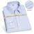 Men's Long Sleeve Solid/Stripe Dress Shirt Non-Iron Formal Business Social Button-up Easy Care Luxury Cotton Shirts White Blue