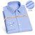 Men's Long Sleeve Solid/Stripe Dress Shirt Non-Iron Formal Business Social Button-up Easy Care Luxury Cotton Shirts White Blue