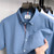 High end 100% cotton short sleeve shirt summer designer brand classic solid color lapel top fashion business casual men's wear