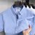 High end 100% cotton short sleeve shirt summer designer brand classic solid color lapel top fashion business casual men's wear