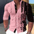 Men's shirt graphic geometric standing collar outdoor street long sleeved printed clothing fashion street clothing casual