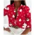 New Women's Lapel Button Long Sleeved Shirt Commuting Style Christmas Halloween Printed Comfortable Shirt For Women Tops Blouses