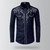 Men Lapel Shirt Embroidered Slim Fit Western Cowboy Shirt Lapel Collar Single-breasted Long Sleeve Stylish Men's Casual for A