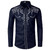 Men Lapel Shirt Embroidered Slim Fit Western Cowboy Shirt Lapel Collar Single-breasted Long Sleeve Stylish Men's Casual for A