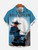 Men's Retro Denim Printed Shirt 3D Animated Printed Shirts Men's Summer Beach Casual Shirt Hawaii Vacation Short Sleeved Shirts