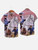 Men's Retro Denim Printed Shirt 3D Animated Printed Shirts Men's Summer Beach Casual Shirt Hawaii Vacation Short Sleeved Shirts