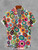Summer Fashion Stand Up Collar Linen Shirt, Shark Print Short Sleeved Cardigan, Hawaiian Beach Casual Vacation Clothing