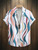 Irregular Personalized Interesting Print Design men's short-sleeved Shirt Casual Fashion Button Shirt Top